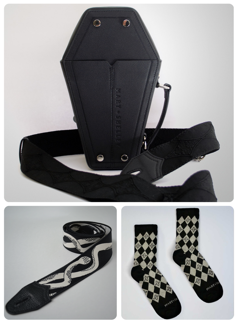 CASQUETTE TRIO: Crossbody Bag + Slither Eclipse Strap + Harlequin Diamond Socks