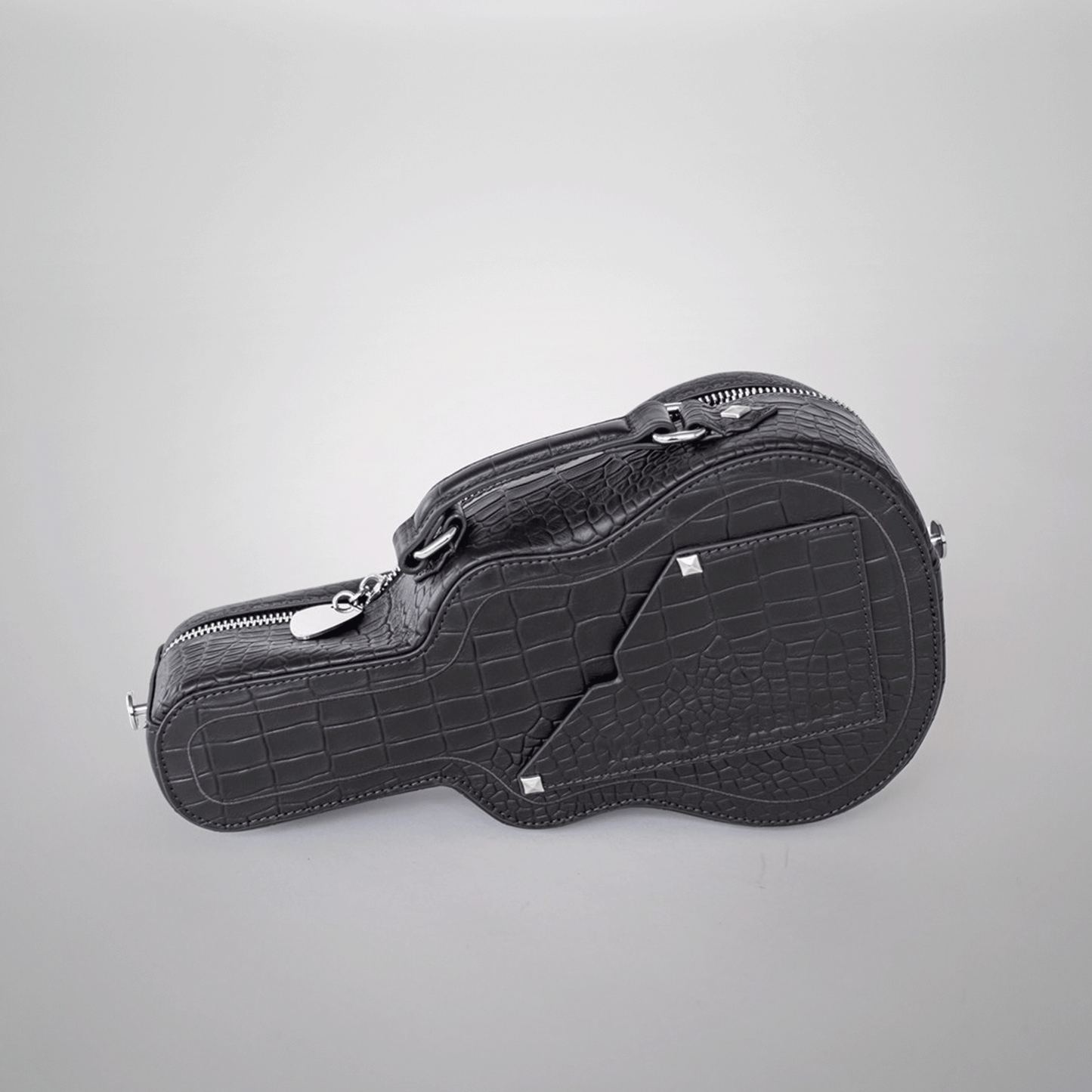 PRE-SALE: Mini Ritual Crossbody Bag BLACK CROC Guitar Case Bag with Real Guitar Strap