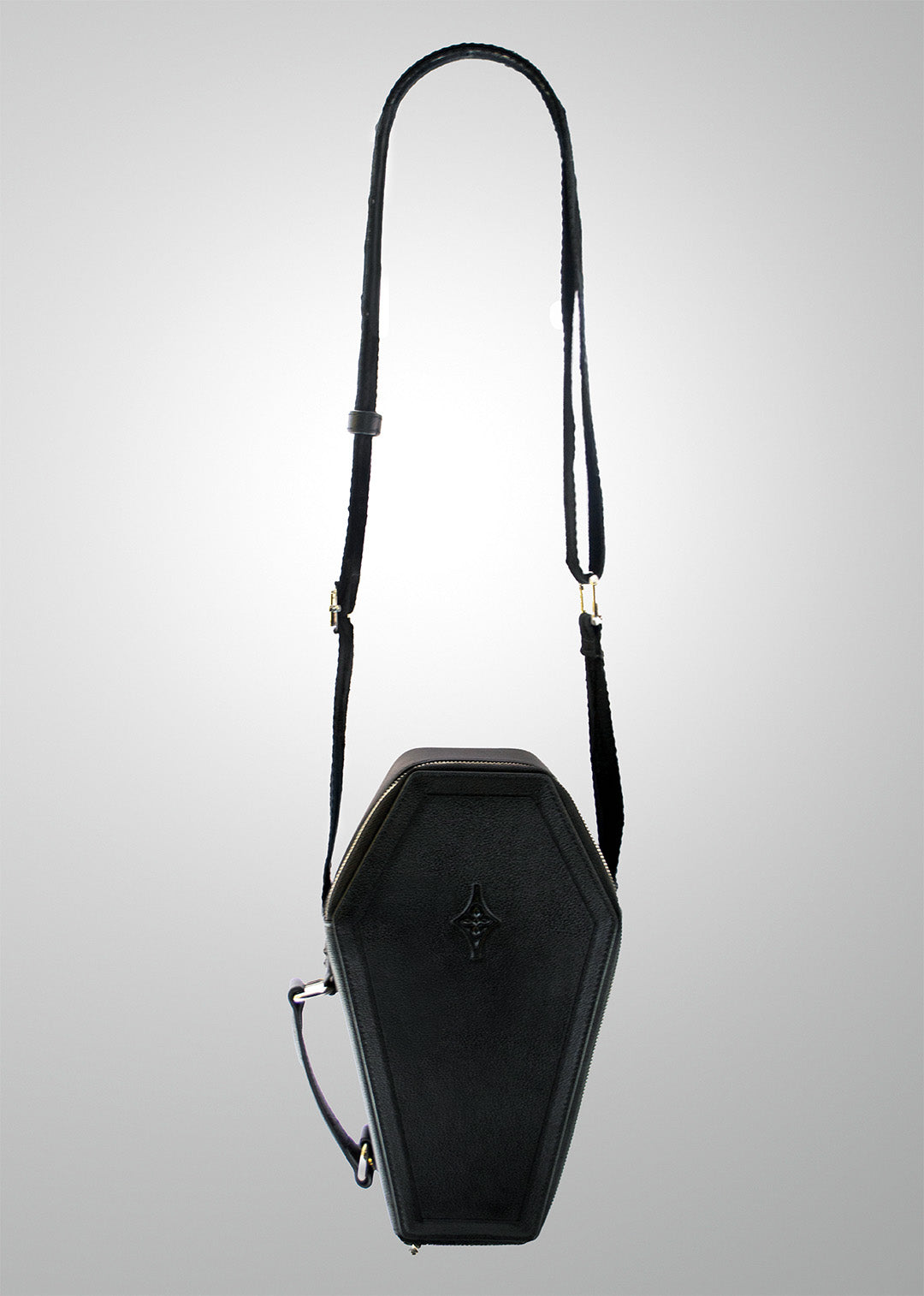 Casquette Crossbody Bag BLACK Coffin-Shaped Bag with Real Guitar Strap