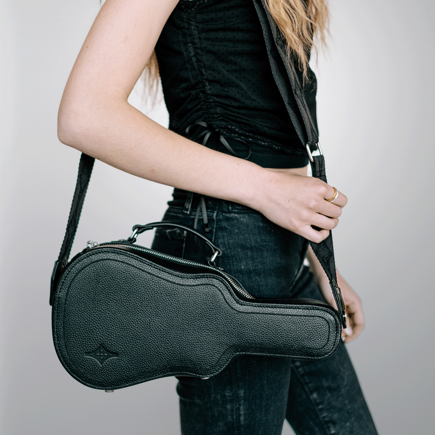 Ritual Crossbody Bag BLACK Guitar Case Bag with Real Guitar Strap