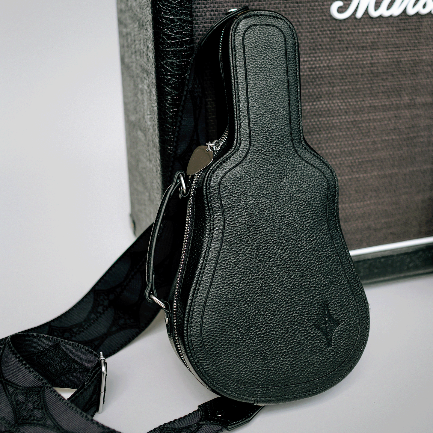 Ritual Crossbody Bag BLACK Guitar Case Bag with Real Guitar Strap