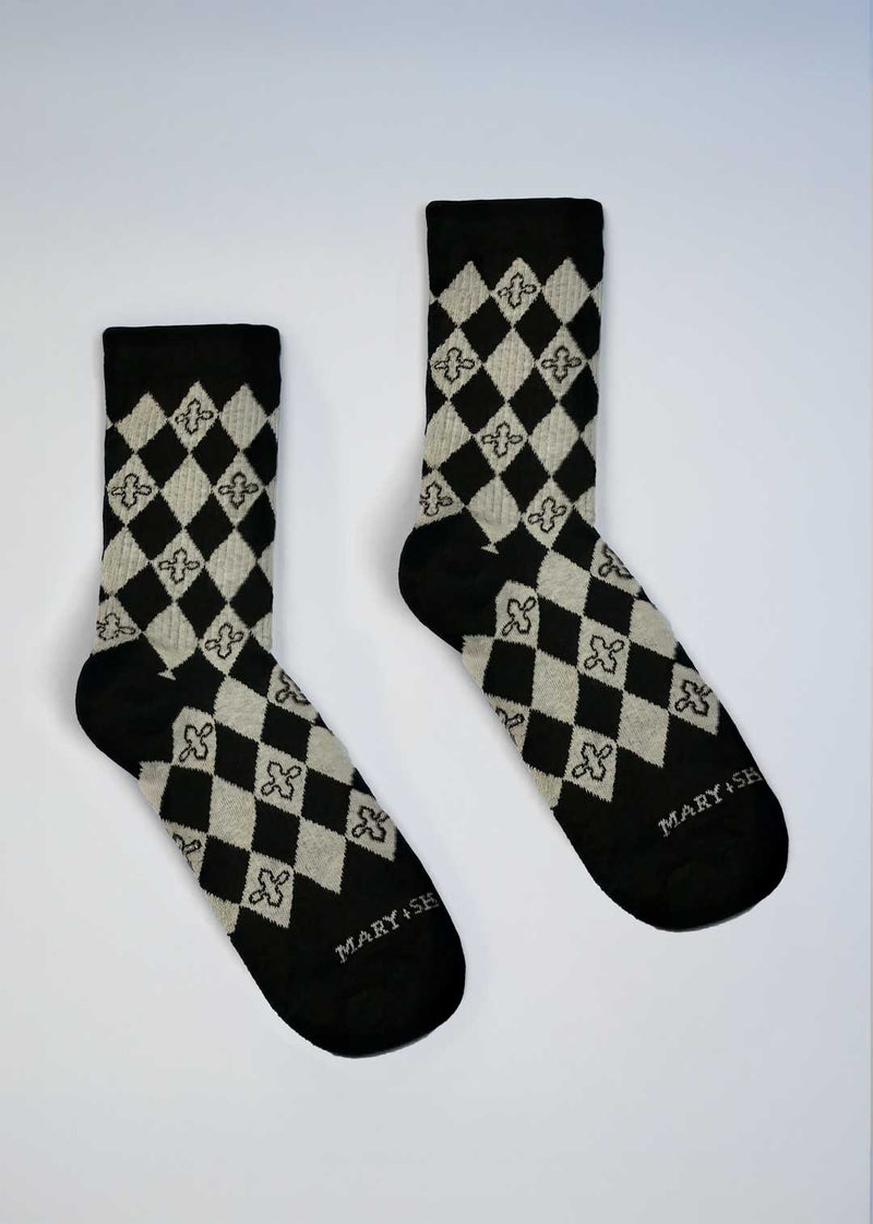 Harlequin Diamond Checkerboard Socks