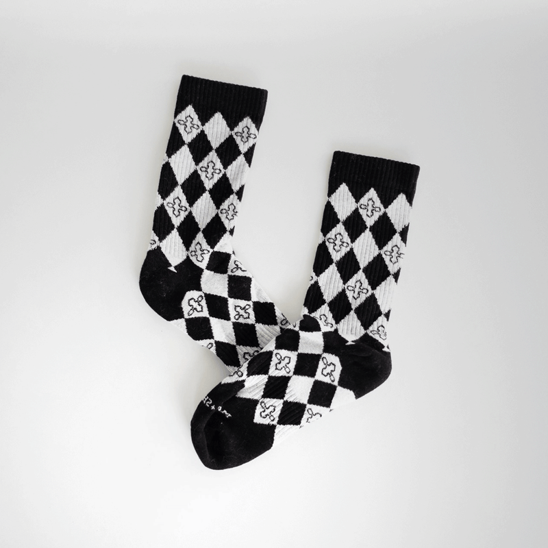 Harlequin Diamond Checkerboard Socks